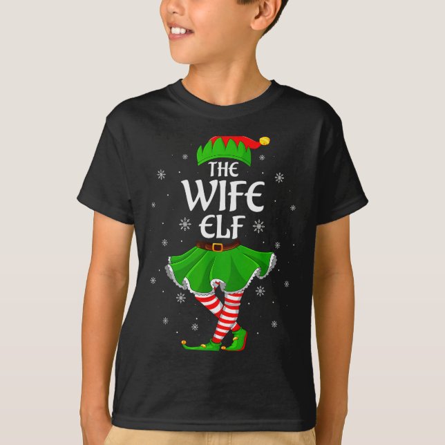 Camiseta Wife Elf Christmas Family Girls Women Elf Squad Xm (Anverso)