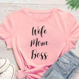 Camiseta Wife mom boss t-shirt