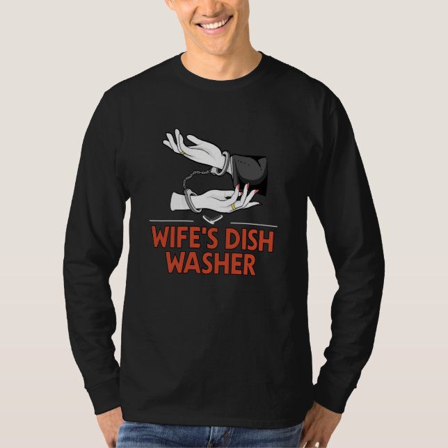 Camiseta Wifes Dish Washer Husband Pun Mister Joke (Anverso)
