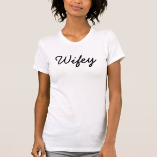 Camiseta Wifey Black Script White , Regalo para esposa