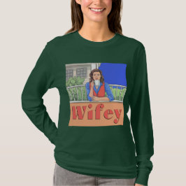 Camiseta Wifey de manga larga verde