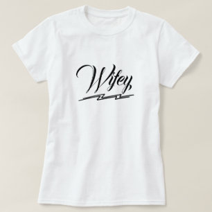 Camiseta Wifey Elegant Black Script White Womens T-Shirt