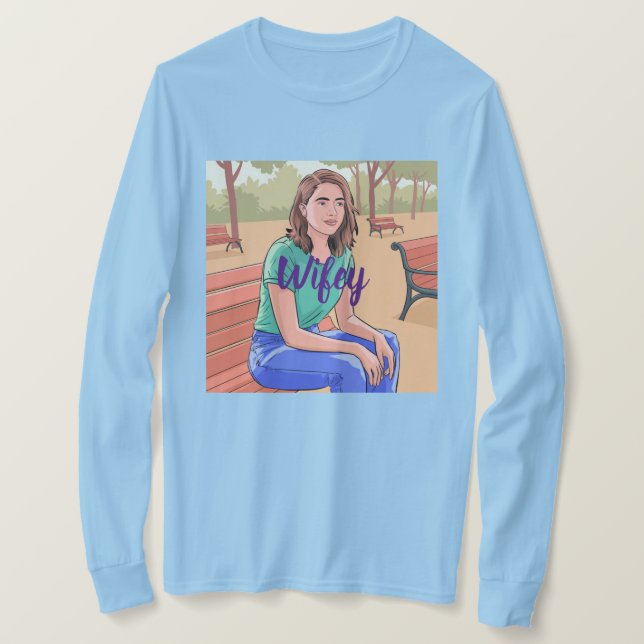 Camiseta Wifey Long Sleeve (Anverso del diseño)
