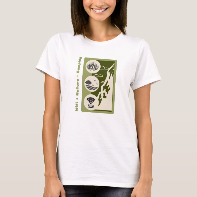 Camiseta WiFi + nature = camping adventure camping (Anverso)