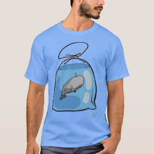 Camiseta Wilbur la ballena exploradora en una bolsa de plás