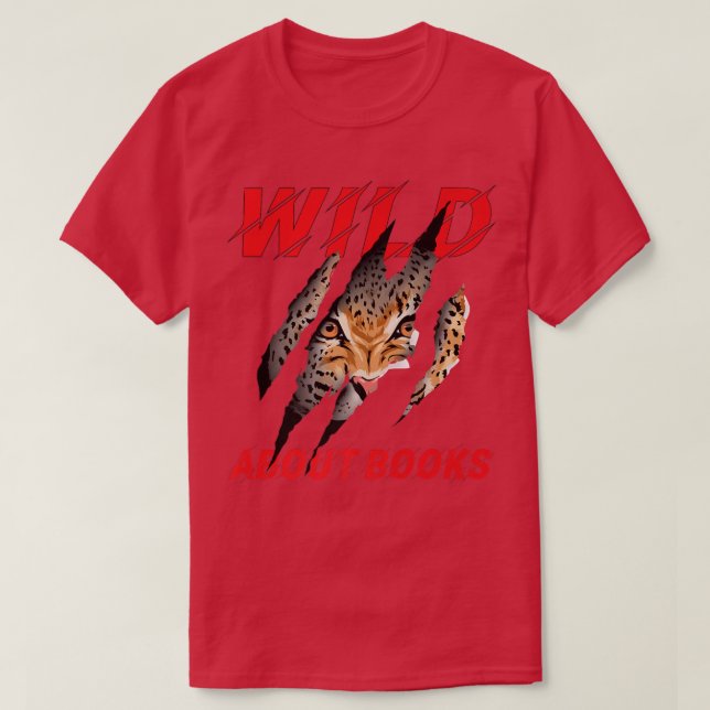 Camiseta Wild About Books Leopard Claw I Love Reading Book  (Diseño del anverso)