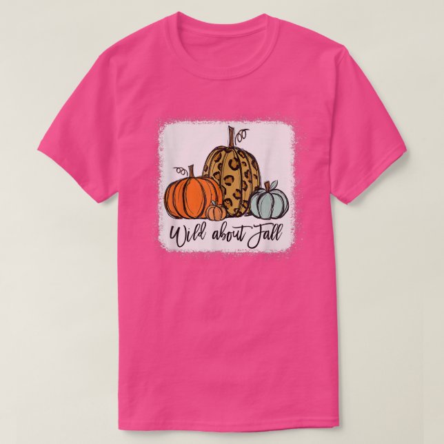 Camiseta Wild About Fall Leopard Pumpkin Fall Vibes Hello F (Diseño del anverso)