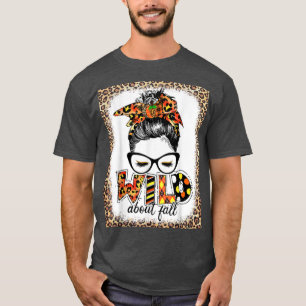 Camiseta Wild About Fall Leopard Women Cae Lover Otoño Bl