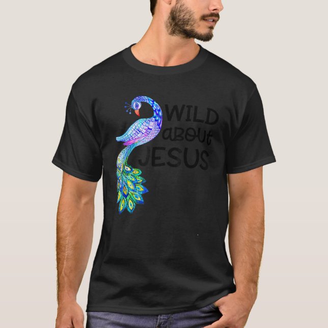 Camiseta Wild About Jesus VBS Sunday School Teacher Peacock (Anverso)