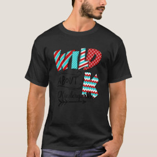 Camiseta Wild About K Kindergarten Aqua Blue And Red Patter