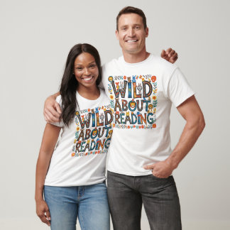 Camiseta Wild About Read Cute Jungle Animals Book Lover