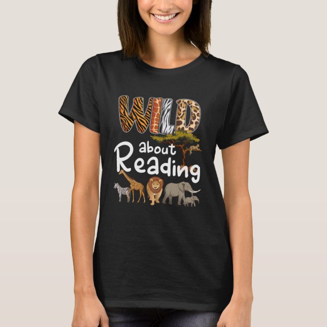 Camiseta Wild About Reading Books Reader  Bookworm Libraria (Anverso)