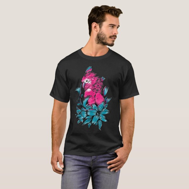 Camiseta wild bird and parrot art fun hoodie unsexed T-Shir (Anverso completo)