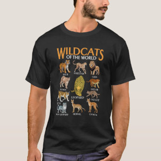 Camiseta Wild Cats Lover Wild Cat Animals of the World Educ