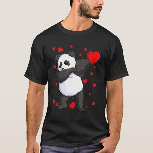 Camiseta Wild Dab Animals Dabbing Panda Bear St Valentine's (Anverso)
