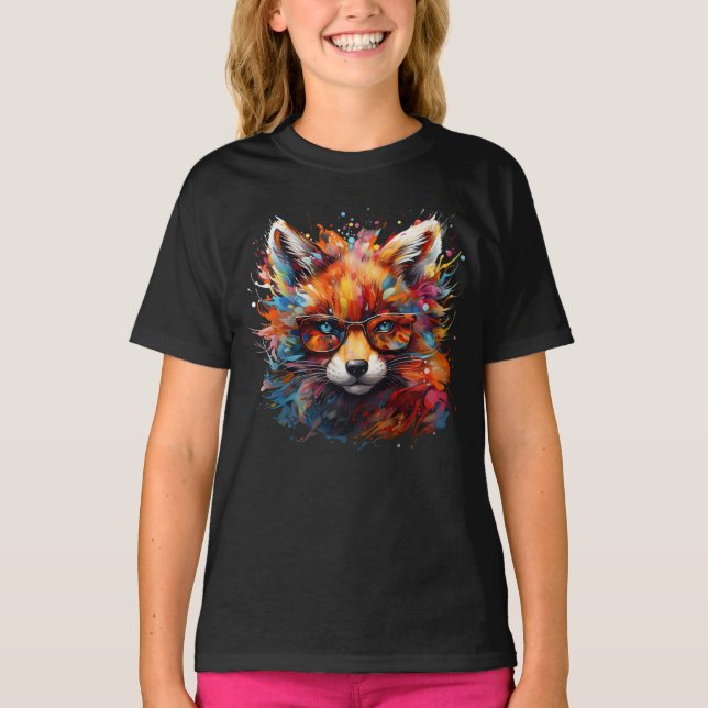 Camiseta Wild Free Abstract Pop Fox (Anverso)