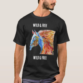 Camiseta Wild & Free colorful horse T-Shirt