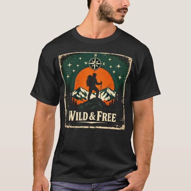 Camiseta Wild & Free – Outdoor Freedom Nature Spirit Tee (Anverso)