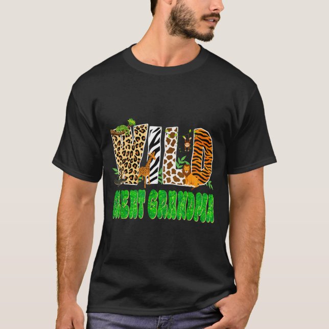 Camiseta Wild Great Grandma Zoo Safari Animal Birthday Fami (Anverso)