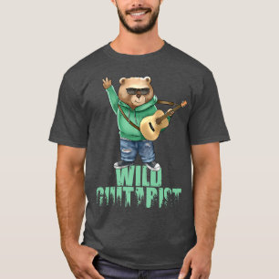 Camiseta Wild Guitarist Funny Bear Guitar Player Premium