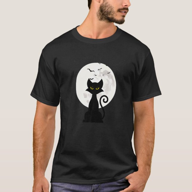 Camiseta Wild Halloween Black Cat Novedad Tees Guay (Anverso)