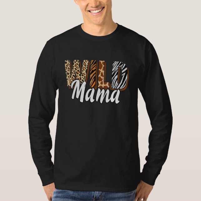 Camiseta Wild Mama Zoo Born Two be Wild B day Safari Jungle (Anverso)