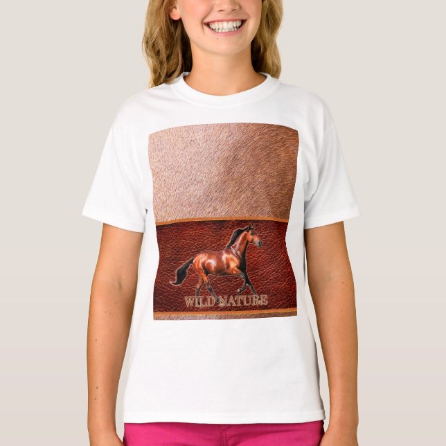 Camiseta WILD NATURE - colección de diseño HORSE (Anverso)