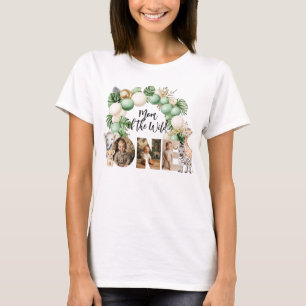 Camiseta Wild One Birthday Safari Animal Photo Mom