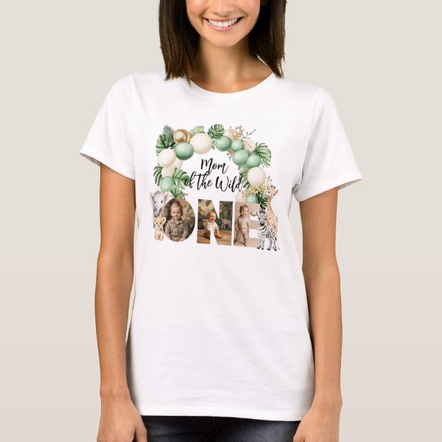 Camiseta Wild One Birthday Safari Animal Photo Mom (Anverso)