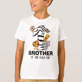 Camiseta Wild One First Birthday Jungle Safari Brother Zoo