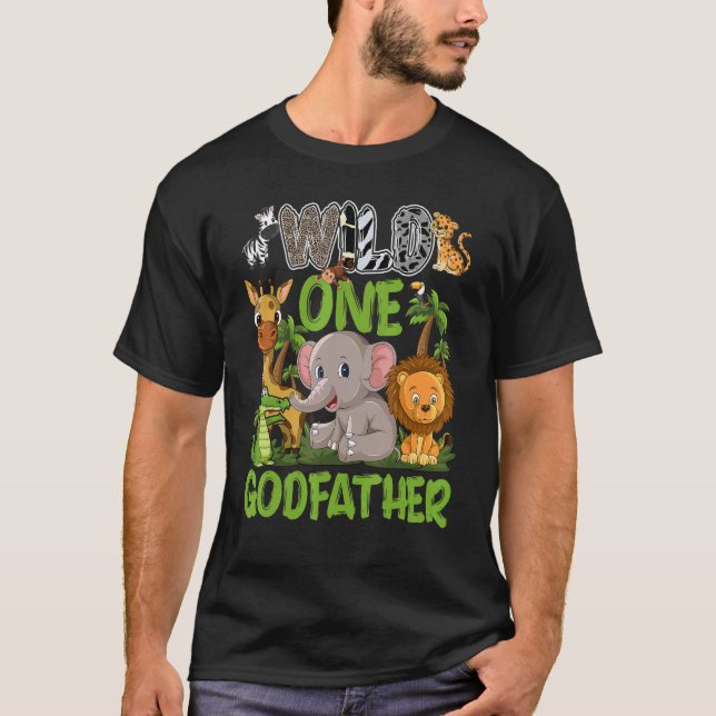 Camiseta Wild One Godfather Zoo Birthday Safari Jungle Anim (Anverso)