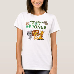 Camiseta Wild One Jungle Safari Zoo Animal Twins Abuela