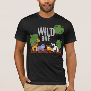 Camiseta WILD ONE Safari Jungle Tema del primer cumpleaños 