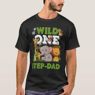 Camiseta Wild One Step Dad Zoo Birthday Safari Jungle Anima