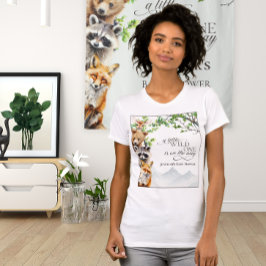 Camiseta Wild One Woodland Wildlife Baby Shower Party Shirt