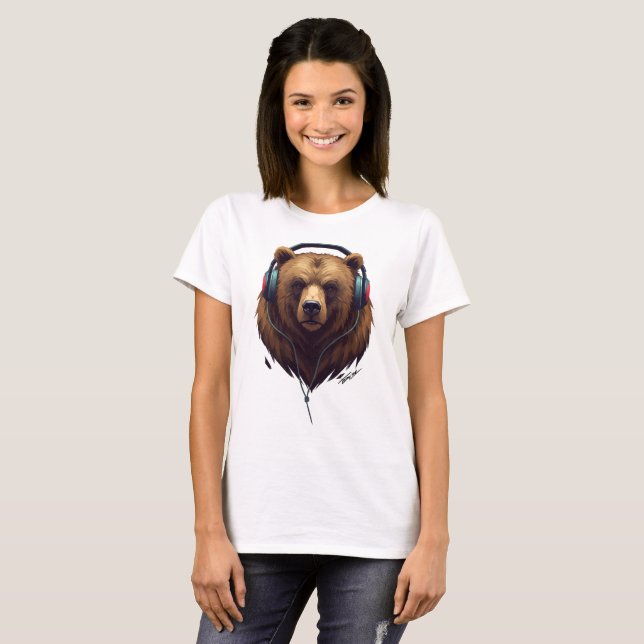 Camiseta Wild Resonance – Abstract Bear with Headphones (Anverso completo)