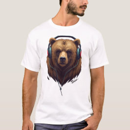 Camiseta Wild Resonance – Abstract Bear with Headphones