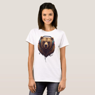 Camiseta Wild Resonance – Oso abstracto con auriculares