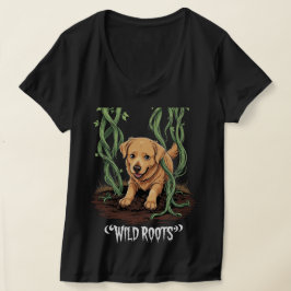 Camiseta Wild Roots – Spooky Golden Retriever Garden Design