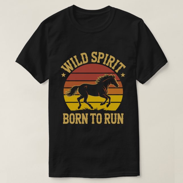 Camiseta Wild Spirit Horse Retro Tee (Diseño del anverso)