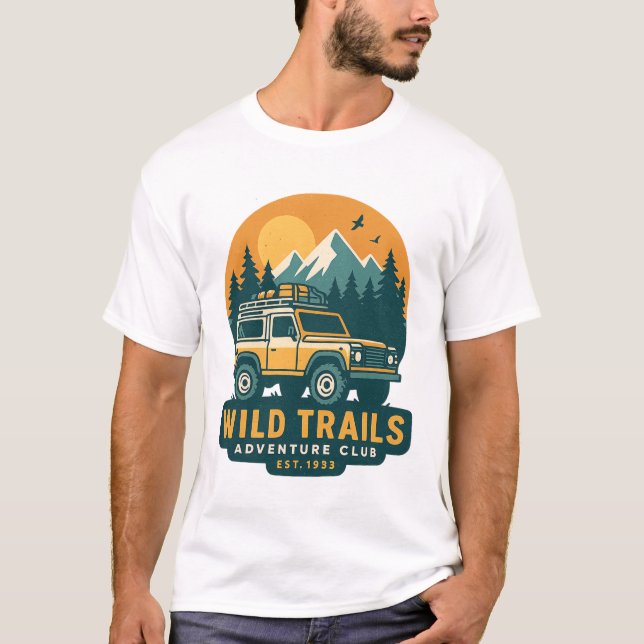 Camiseta Wild Trails Adventure Club — Off-Road 4x4 Mountain (Anverso)