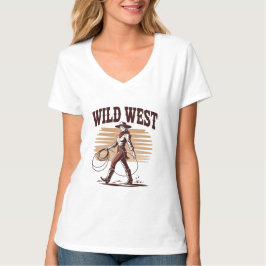 Camiseta Wild West Cowgirl – Retro