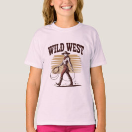 Camiseta Wild West Cowgirl – Retro