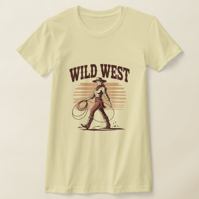 Camiseta Wild West Cowgirl – Retro (Distribución)