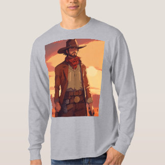 Camiseta Wild West Gunslinger - Retrato animado de los años