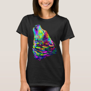 Camiseta Wild Wolf Cita Los Títulos Gráficos De La Colorida