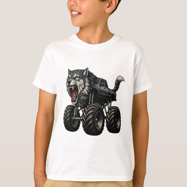 Camiseta Wild Wolf Monster Truck (Anverso)