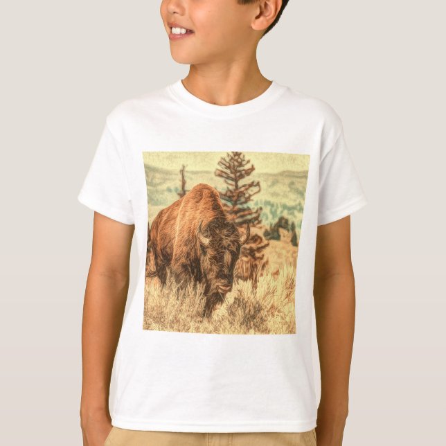 Camiseta Wild Woodland Bison (Anverso)