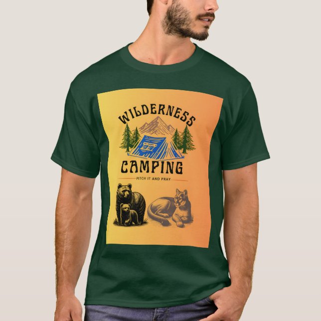 Camiseta Wilderness Camping Pitch It and Pray family (Anverso)
