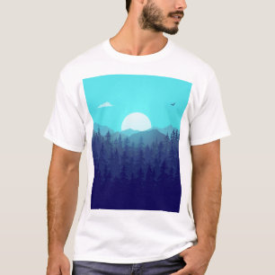 Camiseta Wilderness Forest Sunrise Vintage Ilustracion